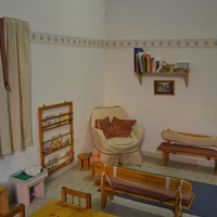 [Reading corner prepared to encourage moments of listening and conversation, Montessori Micronido run by the ONM in agreement with the Municipality of Rome, Via Nomentana 56, first decade of the 2000s] – ONM Archive.$$$527