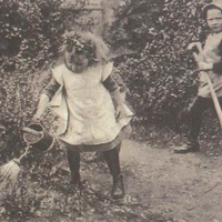 Cura delle piante Postcard published by the DMG (German Montessori Society), around 1927, with the inscription: "When the child sees that whether the plants thrive depends on looking after them carefully, he becomes solicitous and his sense of responsibility grows." - T. Müller, R. Schneider, <em>Lehrmaterialien 1913-1935. Möbel und Architektur. Techning Meterials 1913-1935. Furniture and Architecture</em>, München, Prestel Verlag, 2002, p.84$$$431