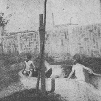 Bagni all'aria libera, in giardino. (Vienna) [anni Venti] - M. Montessori, <i>Il metodo della pedagogia scientifica applicato all’educazione infantile nelle Case dei Bambini</i>, Roma, Maglione &amp; Strini, 1926.$$$111