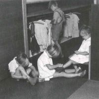 In the cloakroom [Municipal Montessori Nursery in the Goethehof, Schüttaustrasse, Vienna, 1930-1932] - T. Müller, R. Schneider, <em>Lehrmaterialien 1913-1935. Möbel und Architektur. Techning Meterials 1913-1935. Furniture and Architecture</em>, München, Prestel Verlag, 2002, p.73$$$399