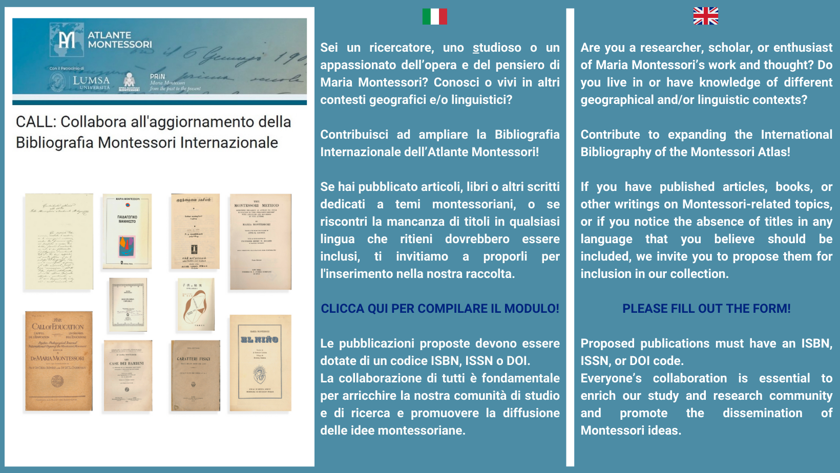slide: Call Bibliografia Internazionale