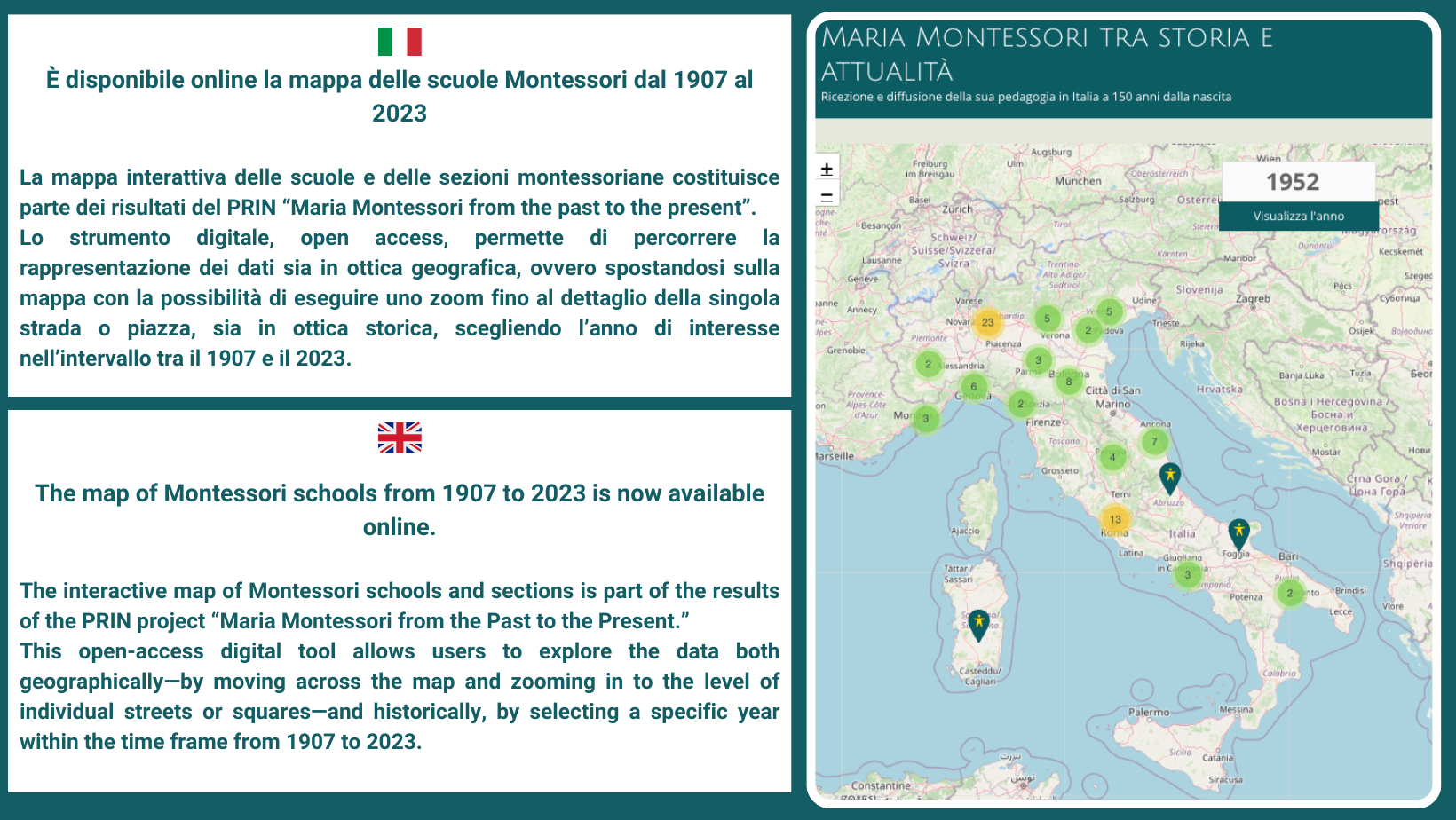 slide: Mappatura scuole Montessori